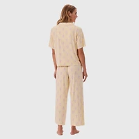 Martha Stewart Womens Short Sleeve 2-pc. Pajama Set