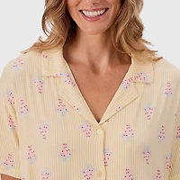 Martha Stewart Womens Short Sleeve 2-pc. Pajama Set