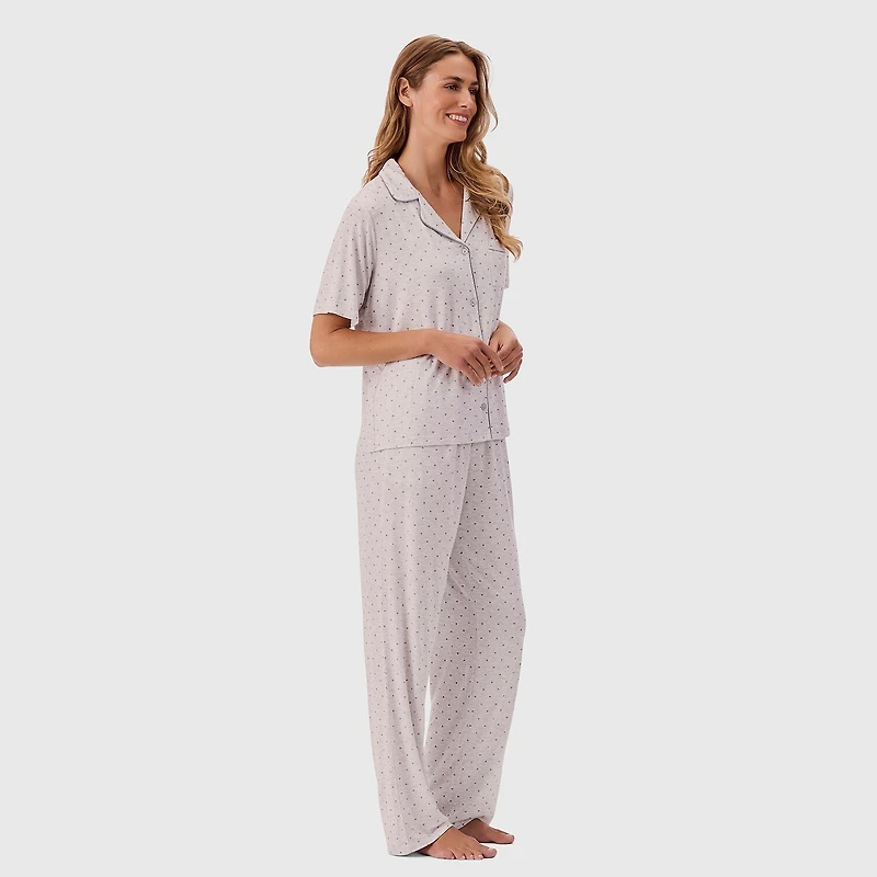 Martha Stewart Womens Short Sleeve 2-pc. Pajama Set