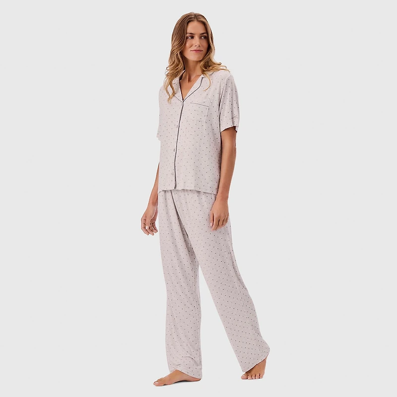 Martha Stewart Womens Short Sleeve 2-pc. Pajama Set