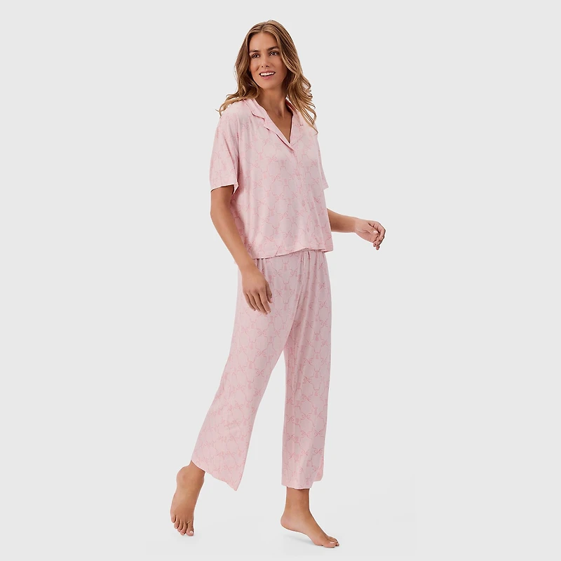 Martha Stewart Womens Short Sleeve 2-pc. Pajama Set