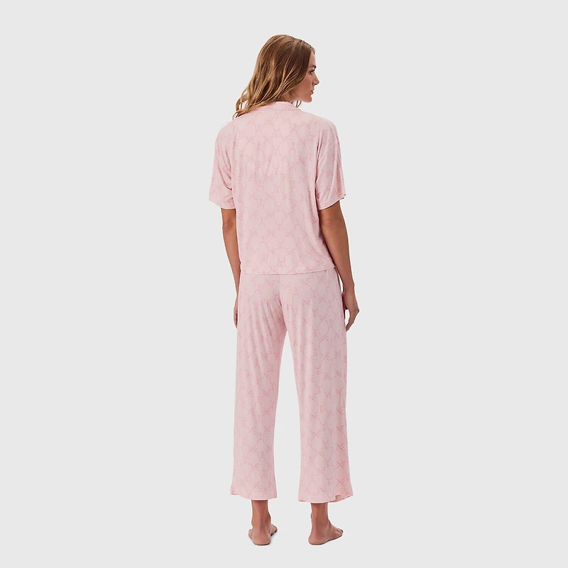 Martha Stewart Womens Short Sleeve 2-pc. Pajama Set