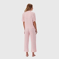Martha Stewart Womens Short Sleeve 2-pc. Pajama Set