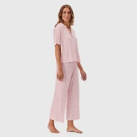Martha Stewart Womens Short Sleeve 2-pc. Pajama Set