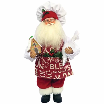 15" Hand Painted Santa Figurine