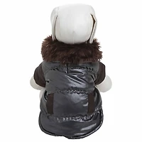 The Pet Life Ultra Fur 'Track-Collared' Metallic Pet Jacket