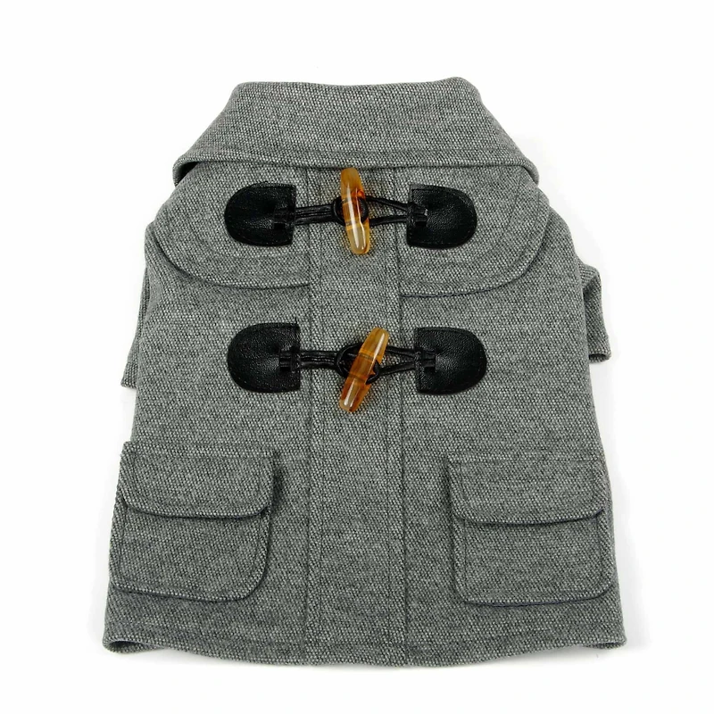The Pet Life Military Static Rivited Fashion Collared Wool Coat