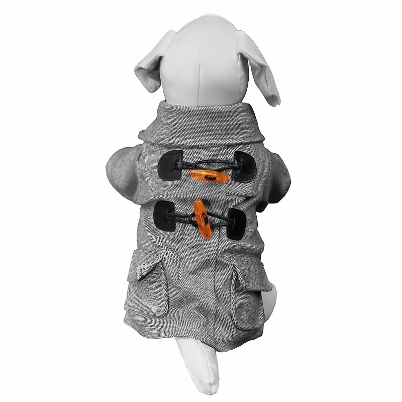 The Pet Life Military Static Rivited Fashion Collared Wool Coat