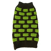 The Pet Life Fashion Weaved Heavy Knit Designer Ribbed Turtle Neck Dog Sweater