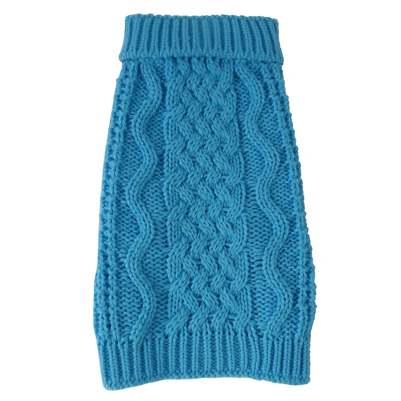 The Pet Life Swivel-Swirl Heavy Cable Knitted Fashion Designer Dog Sweater