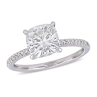 Womens 1/10 CT. T.W. White Moissanite 14K Gold Engagement Ring