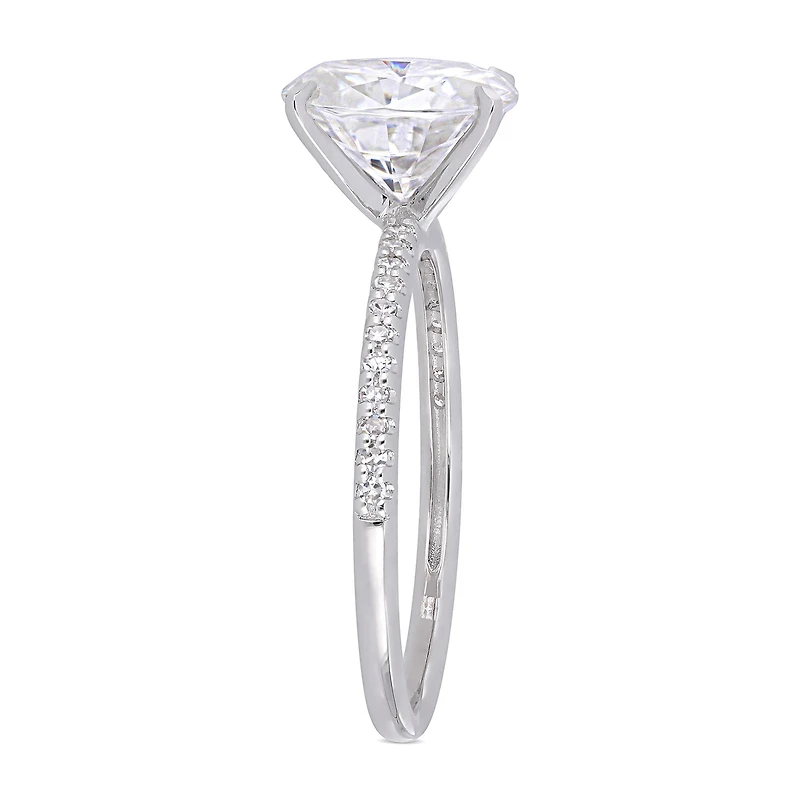 Womens 1/10 CT. T.W. White Moissanite 14K Gold Engagement Ring