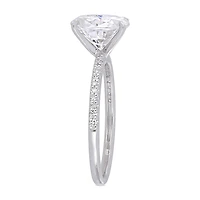 Womens 1/10 CT. T.W. White Moissanite 14K Gold Engagement Ring
