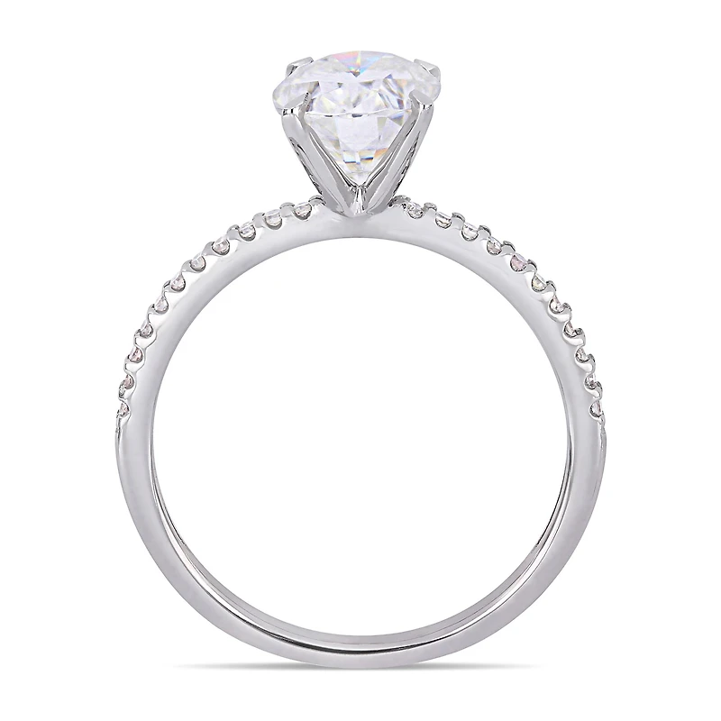 Womens 1/10 CT. T.W. White Moissanite 14K Gold Engagement Ring