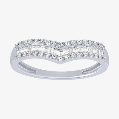 Chevron 1/4 CT.T.W. Natural Diamond 10K Gold Wedding Band