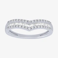 Chevron 1/4 CT.T.W. Natural Diamond 10K Gold Wedding Band