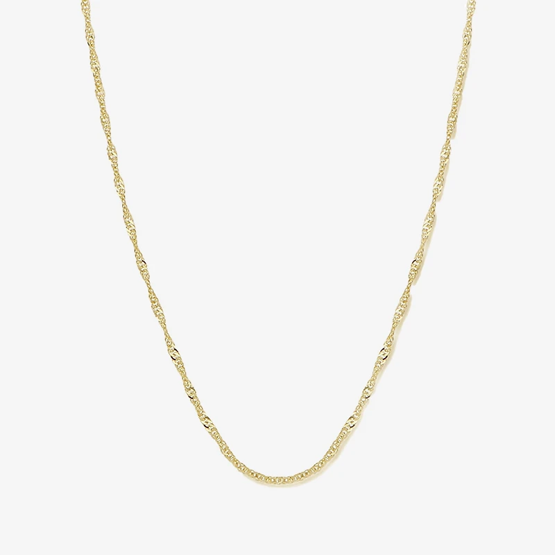 Made In Italy 14K Yellow Gold 18" Singapore Chain Necklace