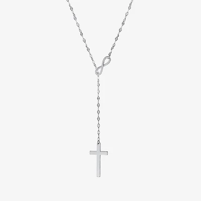 Womens Sterling Silver Cross 22 Inch Pendant Necklace
