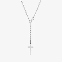 Womens Sterling Silver Cross 22 Inch Pendant Necklace