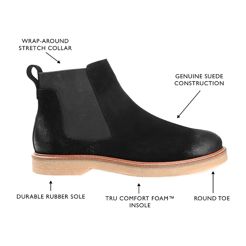 Thomas And Vine Mens Cedric Flat Heel Chelsea Boots
