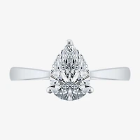 (H-I / SI2) Womens 1 1/2 CT. Lab-Grown White Diamond 14K Gold Pear Solitaire Engagement Ring