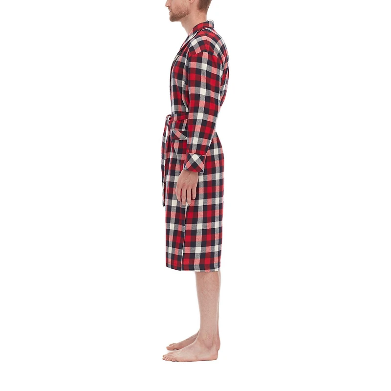 Residence Mens Flannel Long Sleeve Length Robe