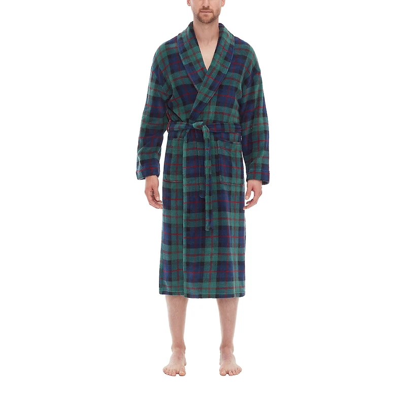 Residence Mens Fleece Long Sleeve Length Robe