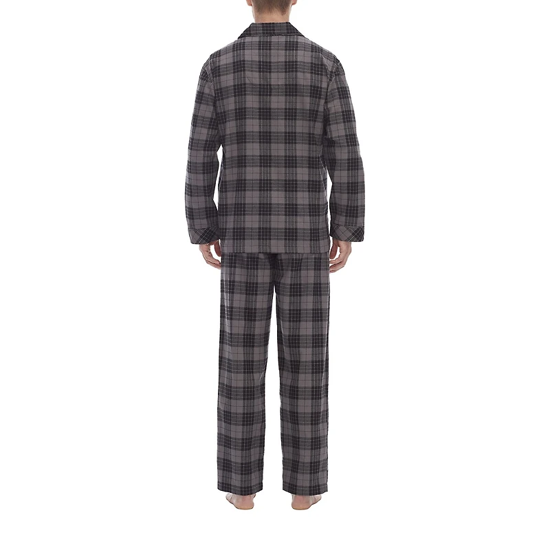 Residence Flannel Mens Flannel Long Sleeve 2-pc. Pajama Set