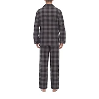 Residence Flannel Mens Flannel Long Sleeve 2-pc. Pajama Set
