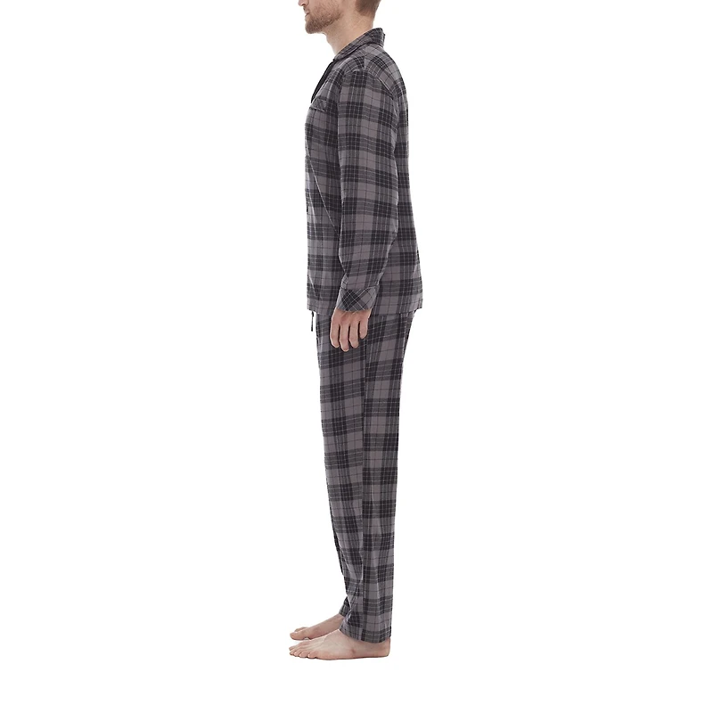 Residence Flannel Mens Flannel Long Sleeve 2-pc. Pajama Set