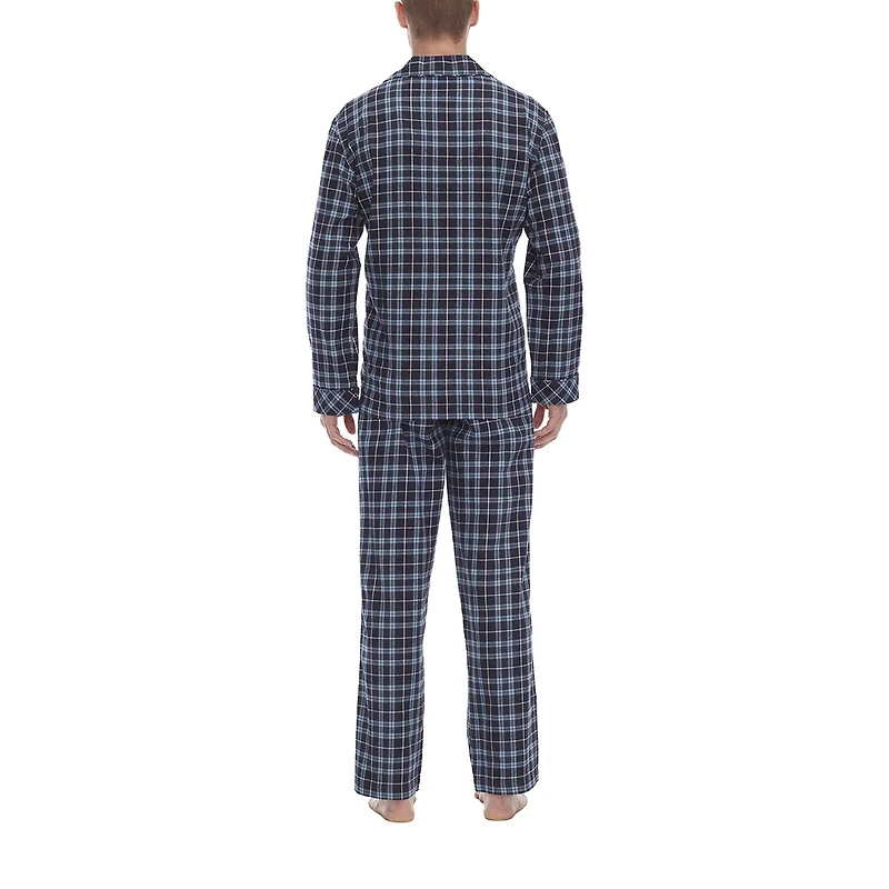 Residence Flannel Mens Long Sleeve 2-pc. Pajama Set