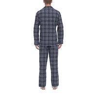 Residence Flannel Mens Long Sleeve 2-pc. Pajama Set