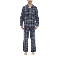 Residence Flannel Mens Long Sleeve 2-pc. Pajama Set