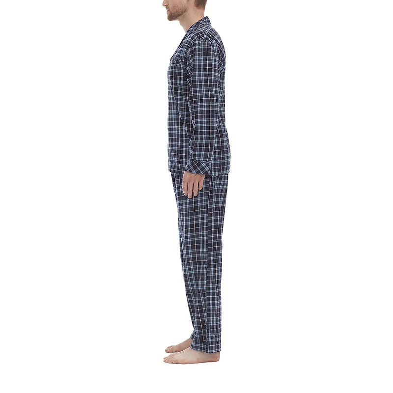 Residence Flannel Mens Long Sleeve 2-pc. Pajama Set