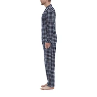 Residence Flannel Mens Long Sleeve 2-pc. Pajama Set