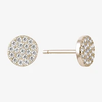 Silver Treasures Cubic Zirconia 14K Gold Over Silver 6mm Stud Earrings