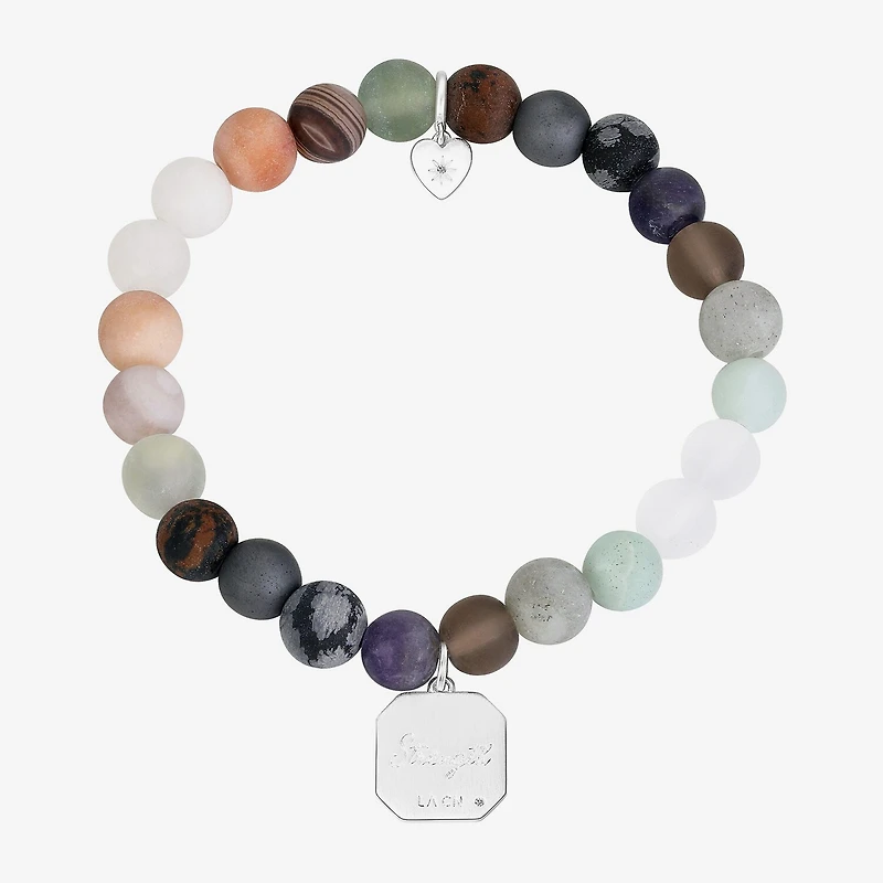 Footnotes Elephant Womens Multi Color Cubic Zirconia Beaded Bracelet