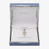 Gratitude & Grace Faith Womens Crystal Pure Silver Over Brass Cross Heart Infinity 16 Inch Pendant Necklace