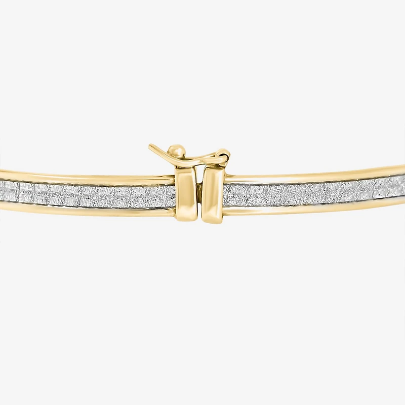 18k Gold Over Sterling Silver Glitter Hoop Earrings and Bangle Set