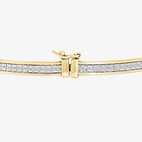 18k Gold Over Sterling Silver Glitter Hoop Earrings and Bangle Set