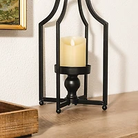 Glitzhome Large Modern Farmhouse Black Metal Decorative Lantern
