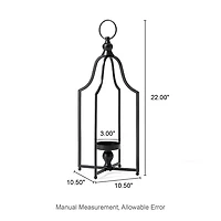 Glitzhome Large Farmhouse Black Metal 2-pc. Decorative Lantern