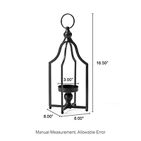 Glitzhome Small Farmhouse Black Metal 2-pc. Decorative Lantern