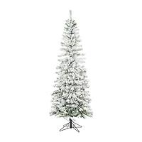 7.5' Flocked Pencil Christmas Tree