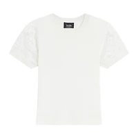 Byer California Big Kid Girls Crew Neck Short Sleeve Blouse