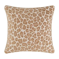 Rose Tree Haylie Leopard Woven Square Throw Pillow