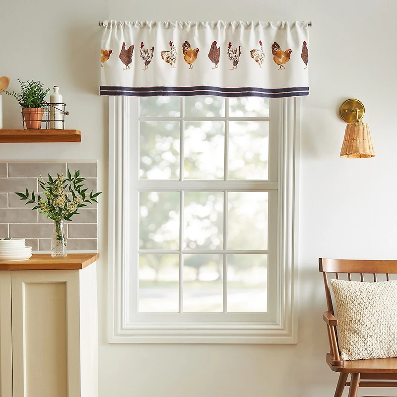 Martha Stewart Chickens 3-pc. Rod Pocket Window Tier