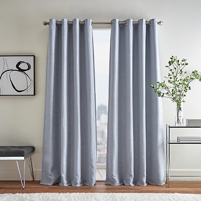 Martha Stewart Rivington Jacquard Grommet Top Light-Filtering Set of 2 Curtain Panel