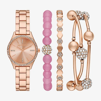 Skechers Womens Rose Goldtone 4-pc. Watch Boxed Set Sr9107