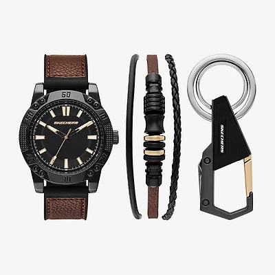 Skechers Mens Brown 3-pc. Watch Boxed Set Sr9117